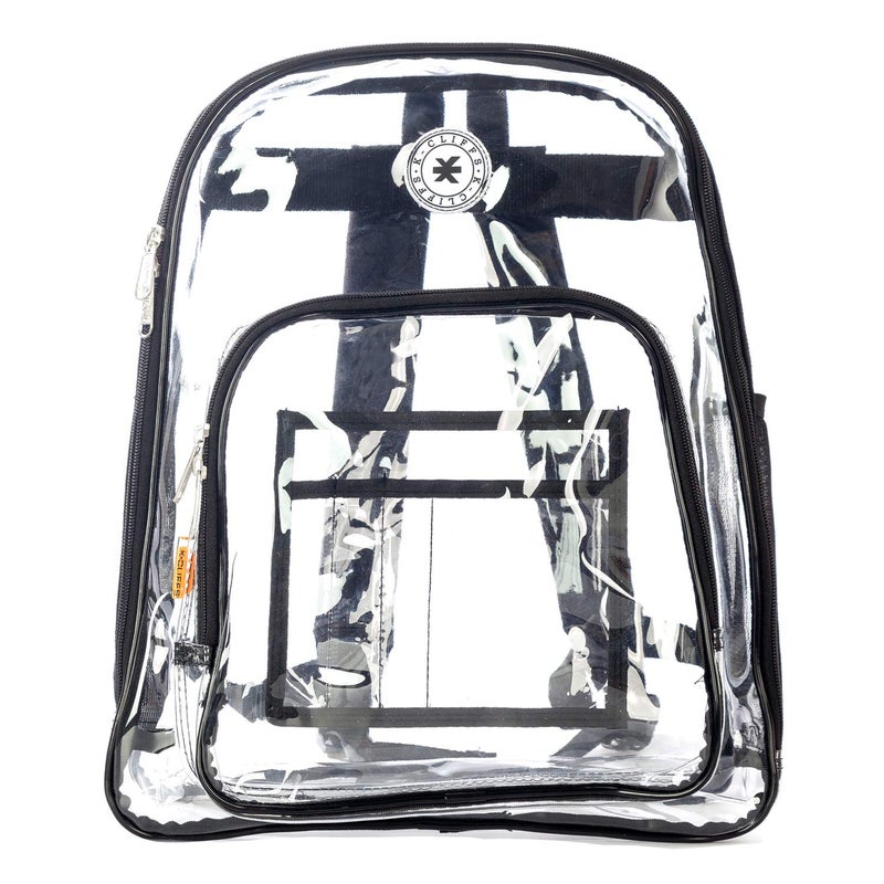 K-Cliffs Clear Backpack Heavy Duty Student Bookbag Large Durable See Through School Bag Quality Transparent PVC Travel Security Workbag Black - Image 4